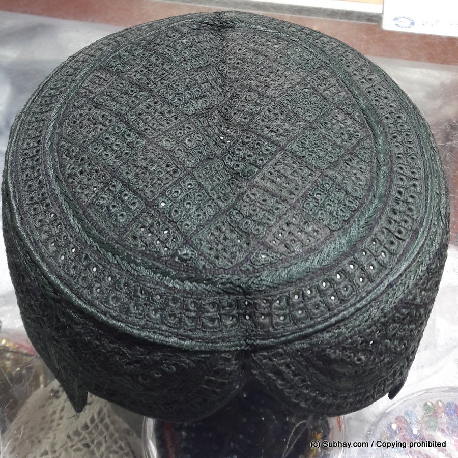 Greyish Black Light Weight Jamali / Saeedabad Cap / Topi (Hand Made) MKC-416